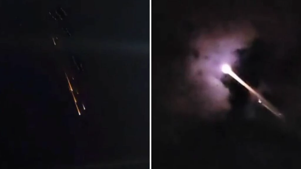 Especialistas afirmam que o OVNI visualizado era lixo espacial. Fotos: Trechos de vídeo / X.