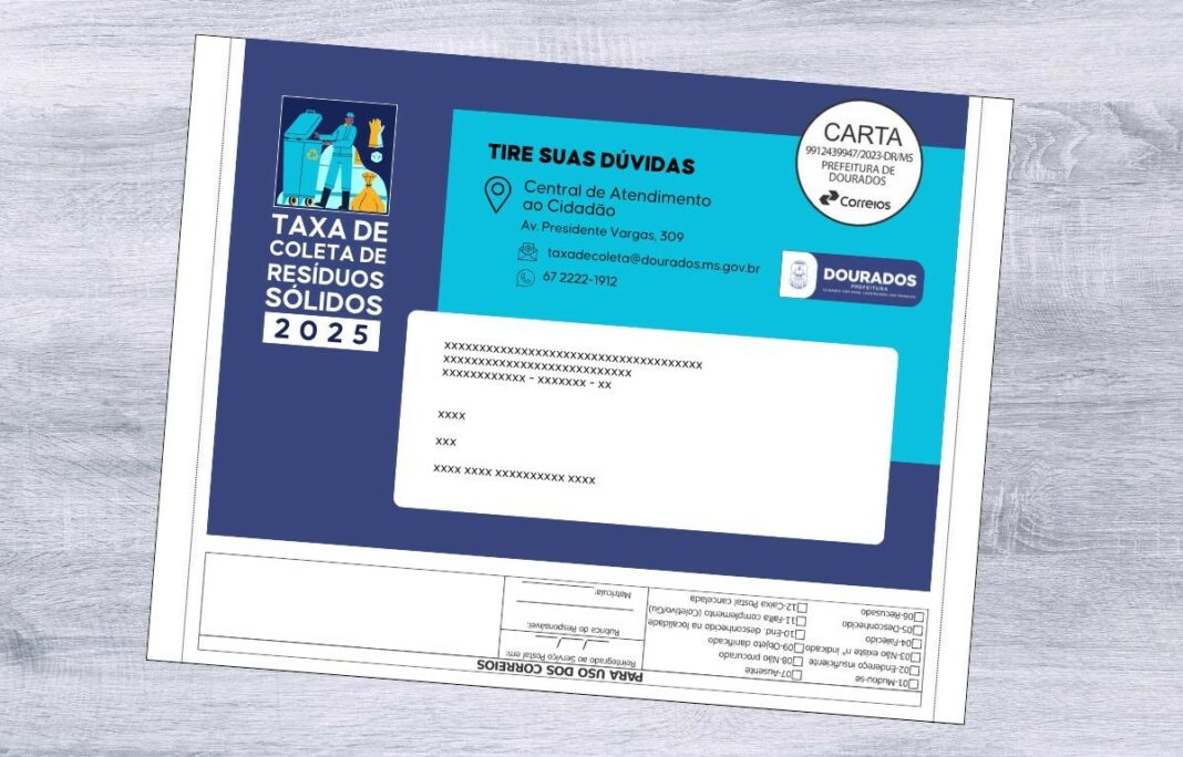 A Taxa de Lixo é anual, obrigatória por lei e é cobrada via boleto. Divulgação/Assecom.