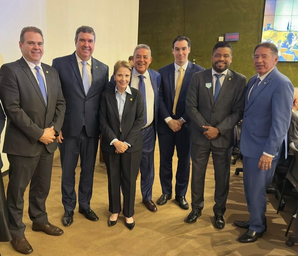 Riedel durante o ato de filiação ao PP (Foto: Reprodução).