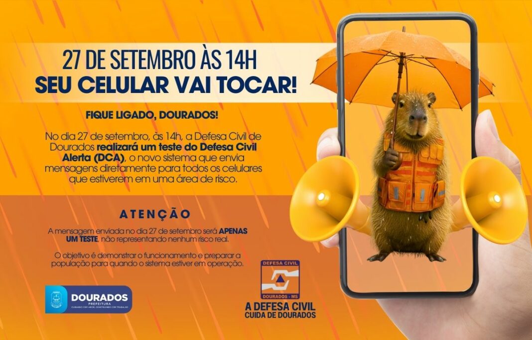 Para celulares com sinal 4G ou 5G, o alerta chegará automaticamente no aparelho. Divulgação/Assecom.