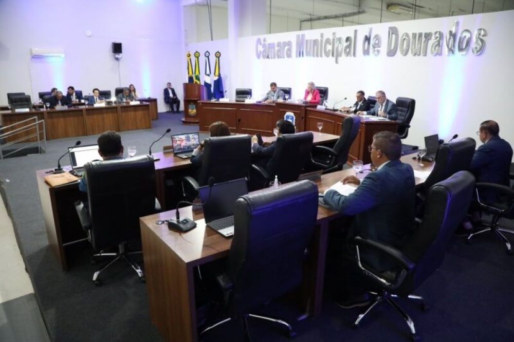 Plenário da Câmara de Dourados. (Foto: Reprodução).