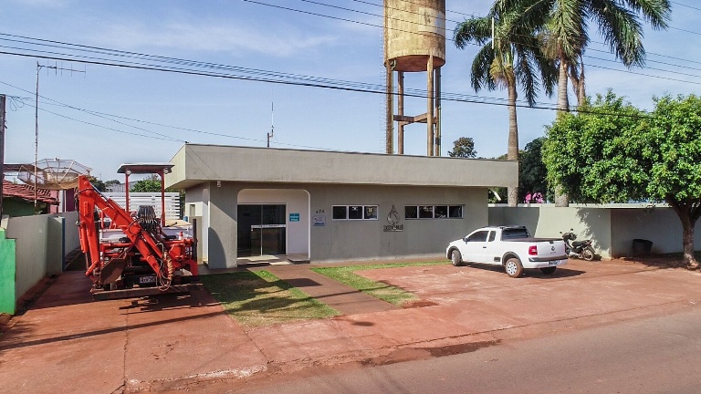 Escritório de atendimento da Sanesul em Aral Moreira