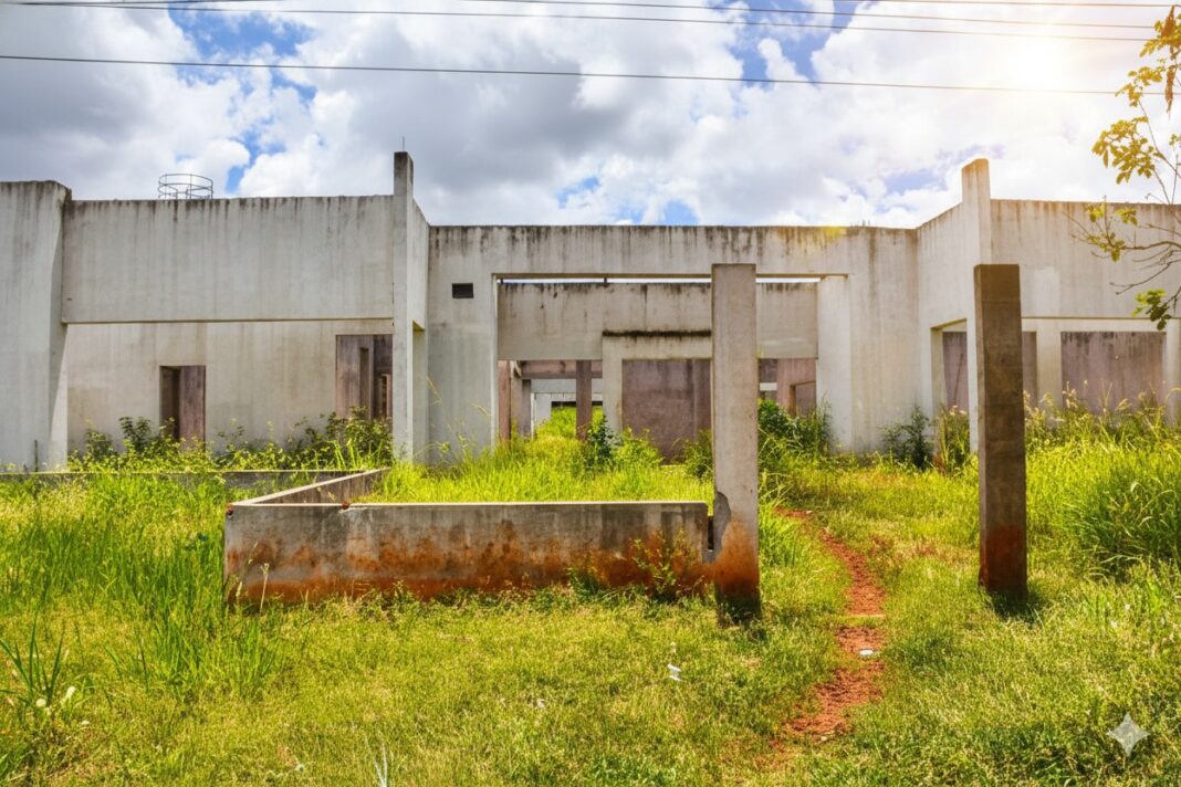 Obras do Centro de Educação Infantil Proinfância, Tipo 1, na Vila Erondina, que foram abandonadas há anos pelas gestões anteriores, serão retomadas pelo governo Marçal Filho – Foto: Arquivo/Assecom.