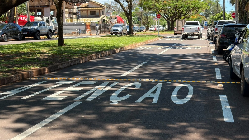 Após pedido de Liandra, sonorizadores são instalados na Rua Melvin Jones. (Foto: Assessoria)