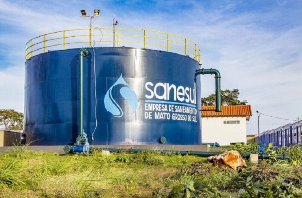 Reservatório integrante do sistema de abastecimento operado pela Sanesul. (Foto: Acom).