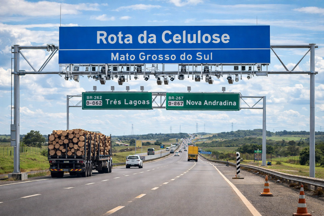 Rota da Celulose vai receber R$ 10,1 bilhões em investimentos para ampliar a segurança e modernizar as rodovias de MS.