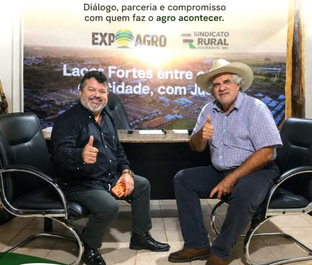 Bernardo foi recebido pelo presidente do Sindicato Rural, Gino Ferreira, encontro reforçou diálogo e parcerias em apoio ao agronegócio sul-mato-grossense.