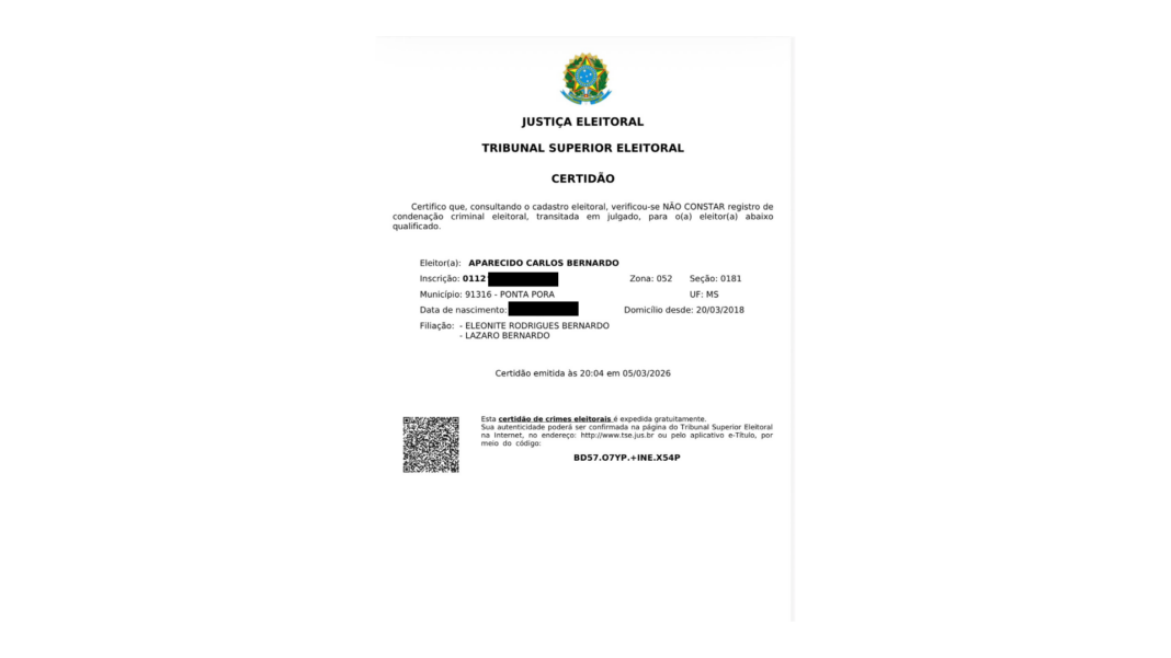 Carlos Bernardo apresenta certidão negativa de crime eleitoral e está elegível para disputar eleições em 2026
