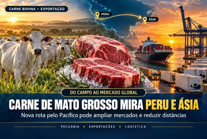 Carne bovina de Mato Grosso mira mercado do Peru e nova rota para a Ásia pelo Pacífico