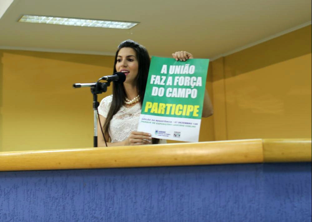 Vereadora Juliana Zorzo convoca Maia para falar nesta terça na Câmara de conflito agrário Juliana Zorzo convocando Maia na câmara. Foto: Divulgação
