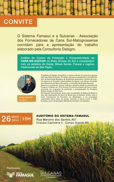 Fornecedores independentes de cana-de-açúcar respondem por 7% da produção de MS Foto: Famasul