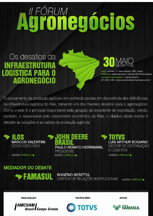 Agronegócio: Famasul participa de fórum da Amcham nesta sexta-feira Foto: Divulgação