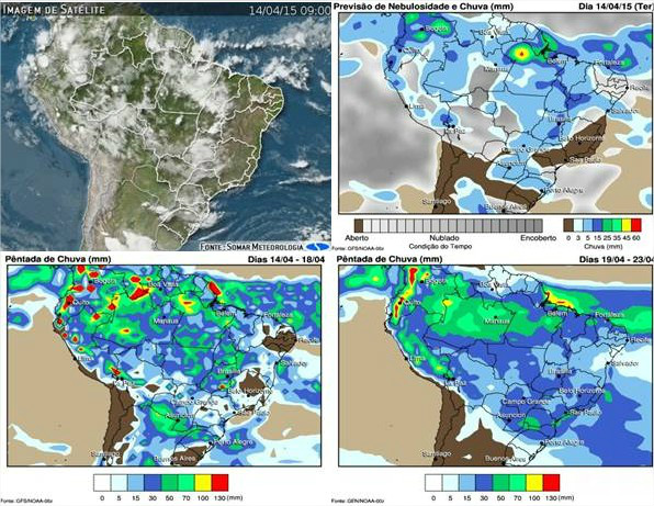 Clima: Terça-feira com chuvas no Sul do Brasil