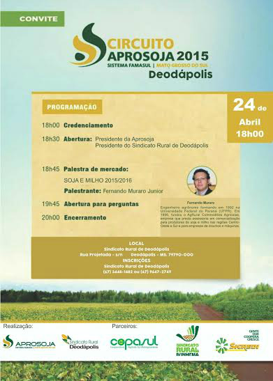 Circuito Aprosoja será realizado no dia 24 de em Deodápolis