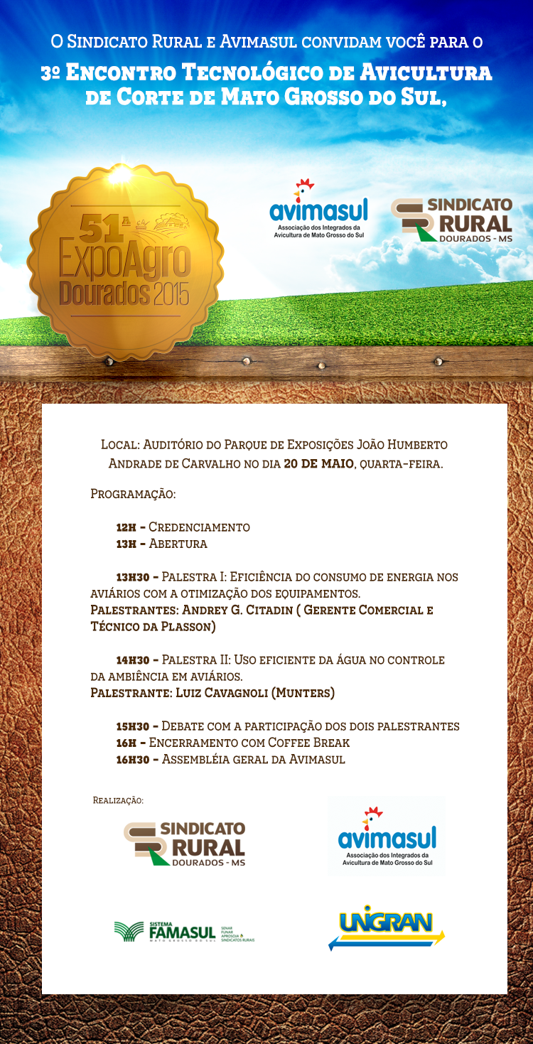 Terceiro encontro da avicultura acontece hoje na 51° Expoagro Terceiro encontro da avicultura acontece hoje na 51° Expoagro