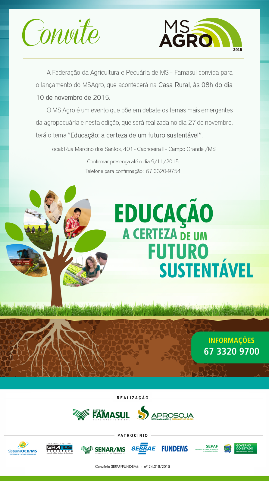 Famasul lança o MS Agro 2015 dia 10 de novembro