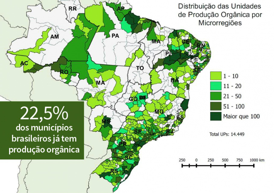 22,5% dos municípios brasileiros têm produção orgânica 22,5% dos municípios brasileiros têm produção orgânica