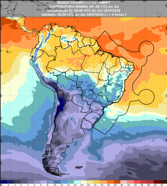 Tempo: Temperaturas caem forte no Centro-Sul do Brasil e Santa Catarina registra neve nesta 3ª feira