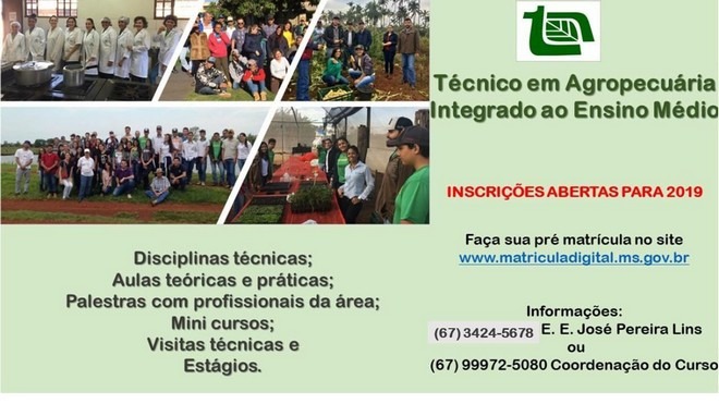 Escola de Dourados oferece curso técnico em agropecuária inteiramente grátis