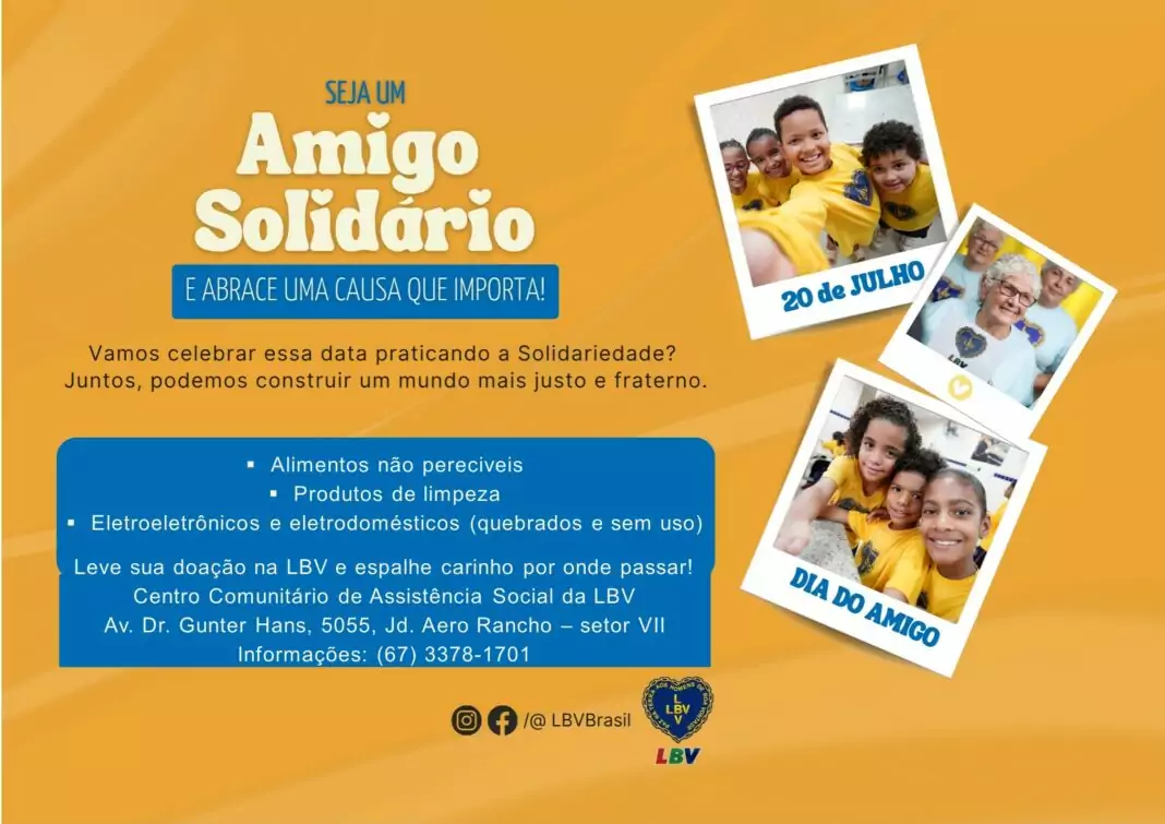 No Dia do Amigo, abrace uma causa solidária!