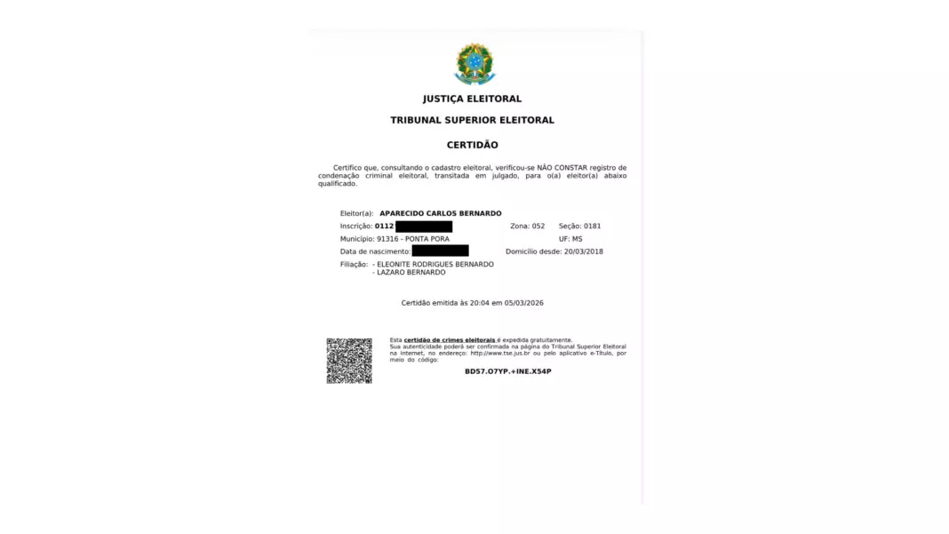 Carlos Bernardo apresenta certidão negativa de crime eleitoral e está elegível para disputar eleições em 2026